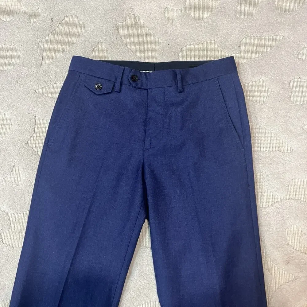 Bonobos Pants Mens 29x34 Blue Jetsetter Wool Stretch Slim Fit Trouser Marzotto